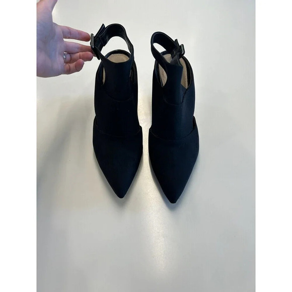 Donald J. Pliner Letta Heels Black Pointed Toe Slingback Block Heel Strappy 10 - Picture 5 of 10